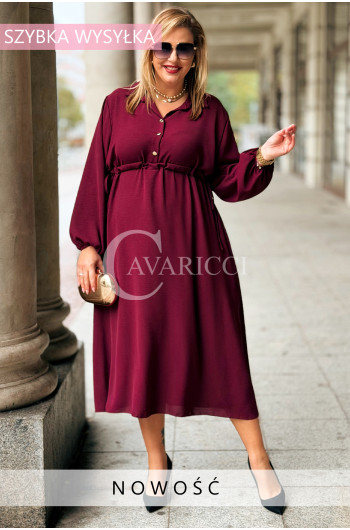 ESTELLE Elegancka Sukienka Maxi Plus Size Wiązana W Pasie Z...