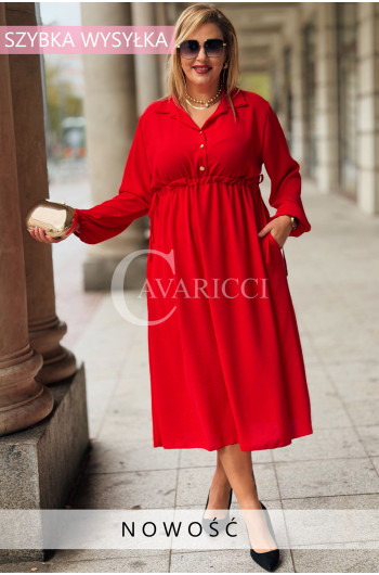 ESTELLE Elegancka Sukienka Maxi Plus Size Wiązana W Pasie Z...