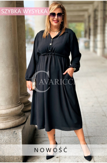 ESTELLE Elegancka Sukienka Maxi Plus Size Wiązana W Pasie Z...