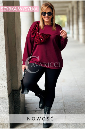 ADELAIDE Bluza Damska Plus Size Elegancka z Dużą Ozdobną Kokardą...