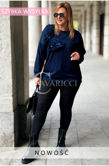 ADELAIDE Bluza Damska Plus Size Elegancka z Dużą Ozdobną Kokardą...