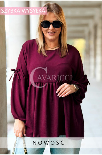 CORDELIA Elegancka Bluzka Damska Plus Size z Bufiastymi Rękawami...